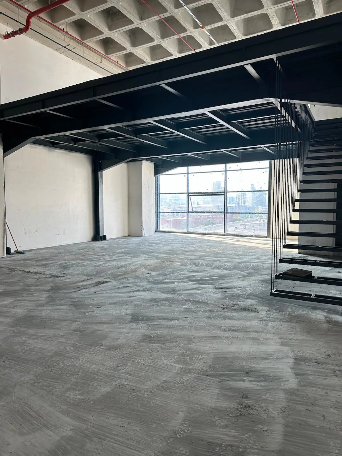 Çift katlı çelik yapı kesit render