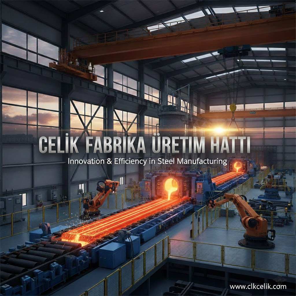 Yüksek fırın ve haddeleme hattı olan modern bir çelik fabrika