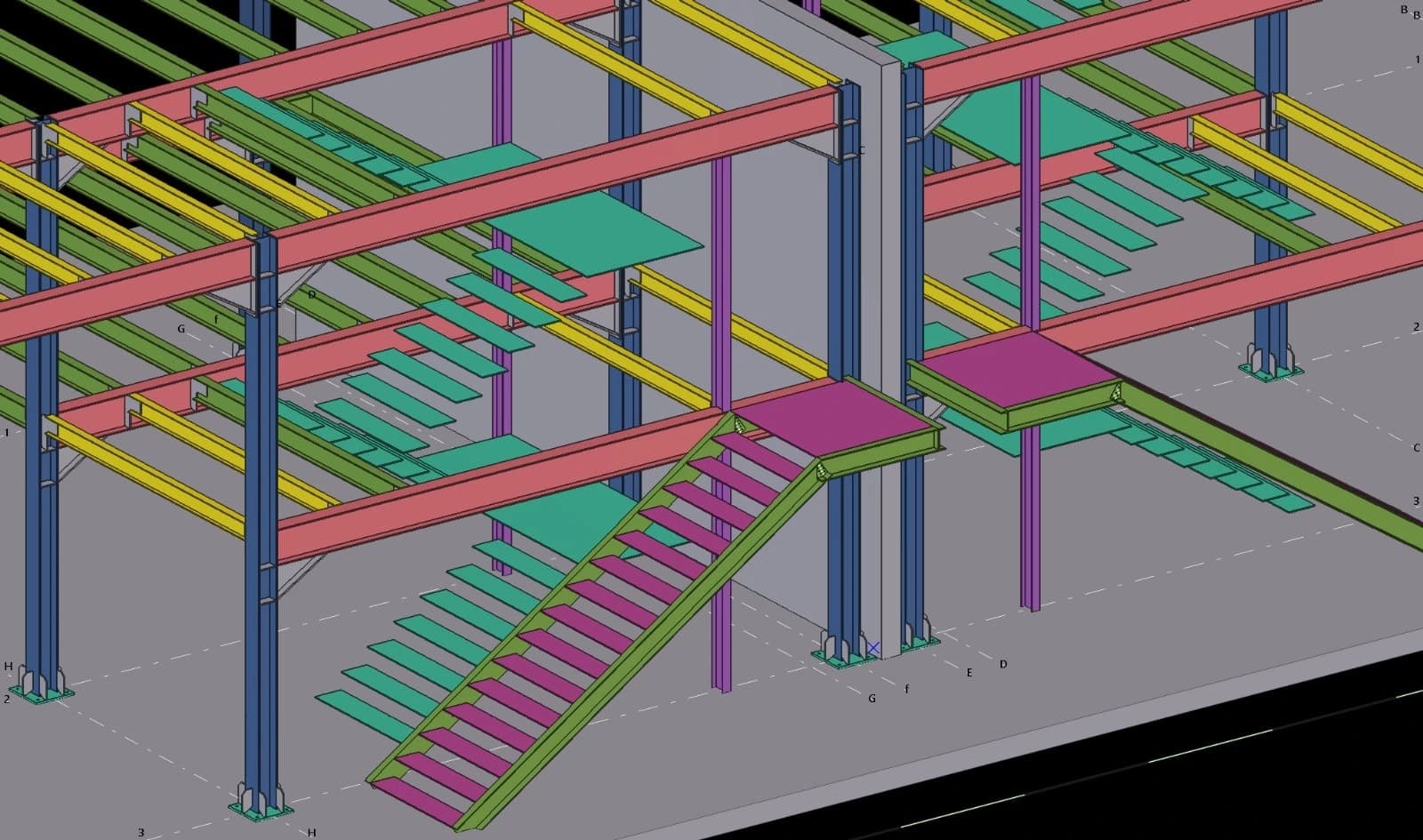 Exterior fire-escape steel staircase on a building facade